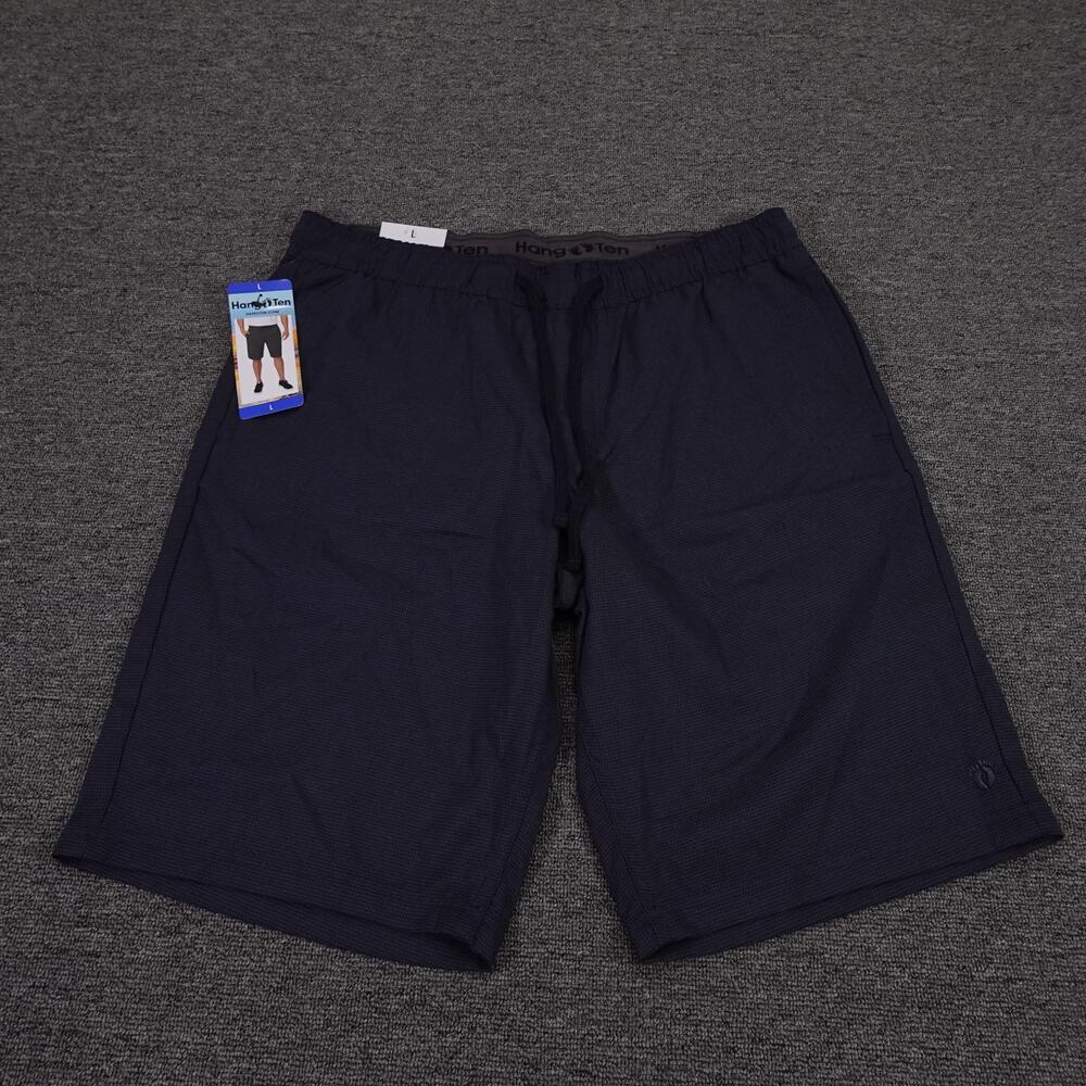 Hang Ten Shorts Mens Large Blue Sweat Knit Stretch 11 Inseam Casual Lounge